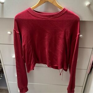 JOHN GALT BRANDY MELVILLE RED CROPPED SWEATSHIRT
